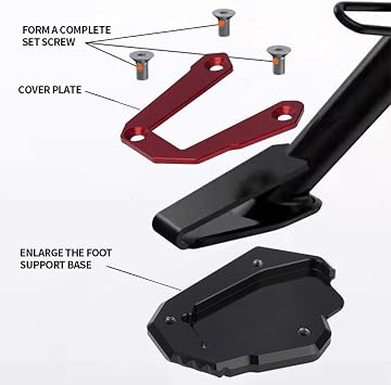 Motorcycle Side Stand Extension Kickstand Plate Compatible With Ducati Multistrada V4 V4S 950 950S 1200 1200S 1260 1260S | Foot Pad Support Multistrada Accessories (black-1)