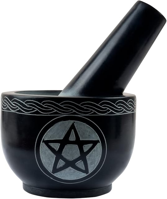 Kaizen Casa Mortar and Pestle Set Unique - Pestle and Mortar Bowl Solid Stone Grinder for Herbs Spice Guacamole Garlic Ginger Root