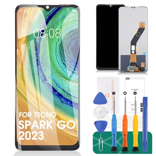 for Tecno Spark Go 2023 Screen Replacement for Tecno Spark Go 2023 Display Repair Kits for Tecno BF7n LCD Digitizer Touch Screen Assembly Replacement Black