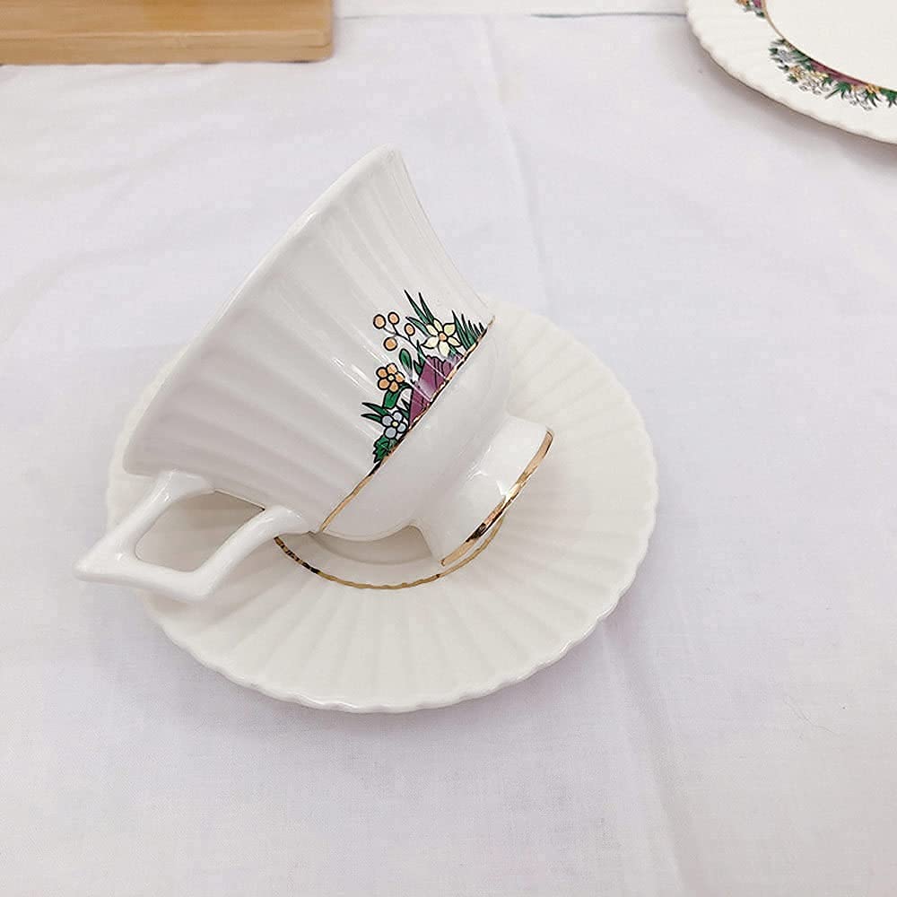 Taza de café de cerámica, Taza y platillo de té de China, Juego de Taza de café de cerámica con platillo y Cuchara, Tazas de café, Taza de café de cerámica roja de la Tarde, Juego