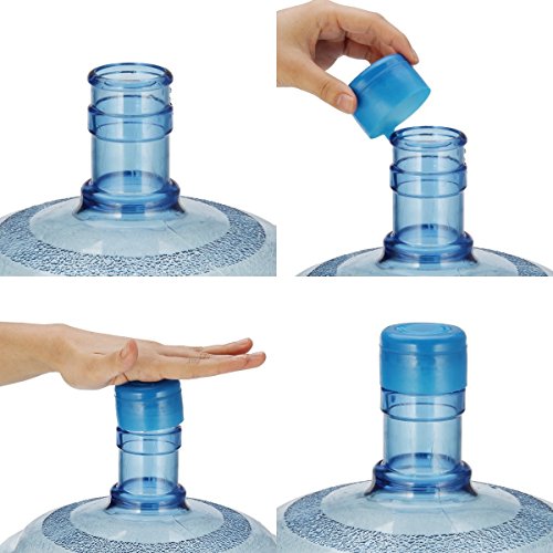 Winbob 5Pcs 55Mm 3 And 5 Gallon Non-Spill Caps,Replacement Water Bottle Snap On Cap Anti Splash Peel 5 Piece #TOP1