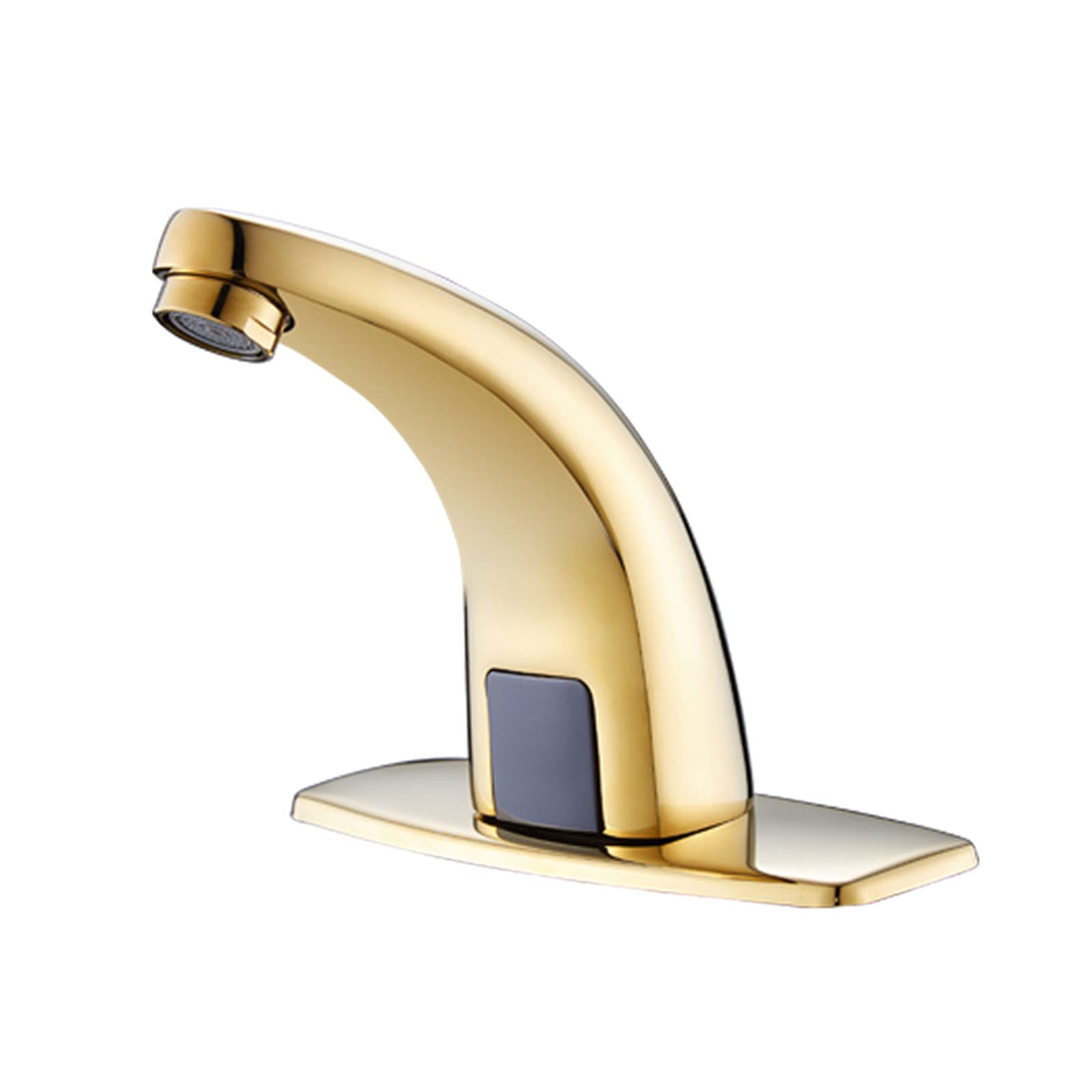 HELOU Automatic Sensor Faucet, Brass, Smart Touchless, for Sink, Kitchen, Bathroom, Water, 4AA Battery Powered, Water Pipe Diameter G1/2, Gold
