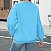 Crewneck Sweatshirts for Women Fall Fashion Casual Long Sleeve Pullover Tops Basic Slim Plain Comfy Shirts Blouses (Light Blue,Large)