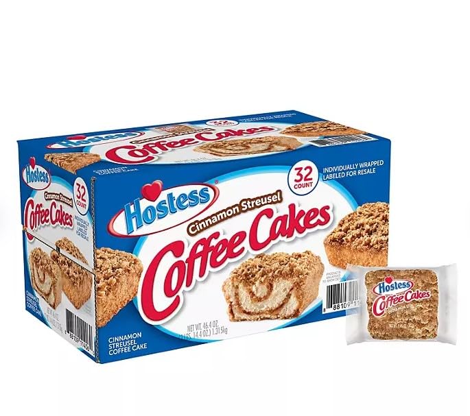 Hostess Cinnamon Streusel Coffee Cake, 1.44 oz., 32 Pack.