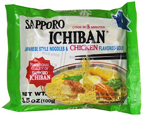 SAPPORO Ichiban Japanese Style Noodles and Chicken Flavored Soup, 3.5-Ounce (Pack of 24)