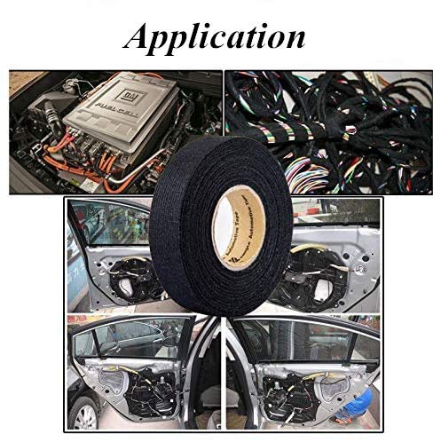 Automotive Wiring Harness Cloth Tape, Black Multipurpose Self Adhesive Anti Squeak Rattle Felt Automotive Wire Loom Harness Tape For Auto Electrical Wrap Protection Insulation (32Mm×11.5M) #TOP1