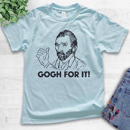 EVERTREE CLOTHING Gogh for It Vincent Van Gogh Shirt, Youth Kids Girl Boy T-Shirt, Artist Funny Art Painting Painter's Tee2