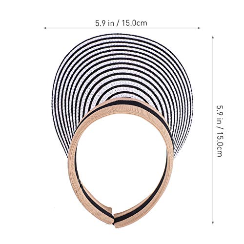 BESPORTBLE Simplicidade Mulheres UPF 50+ Aba Larga Roll- up Viseira Pala de Sol Chapéu de Praia Chap