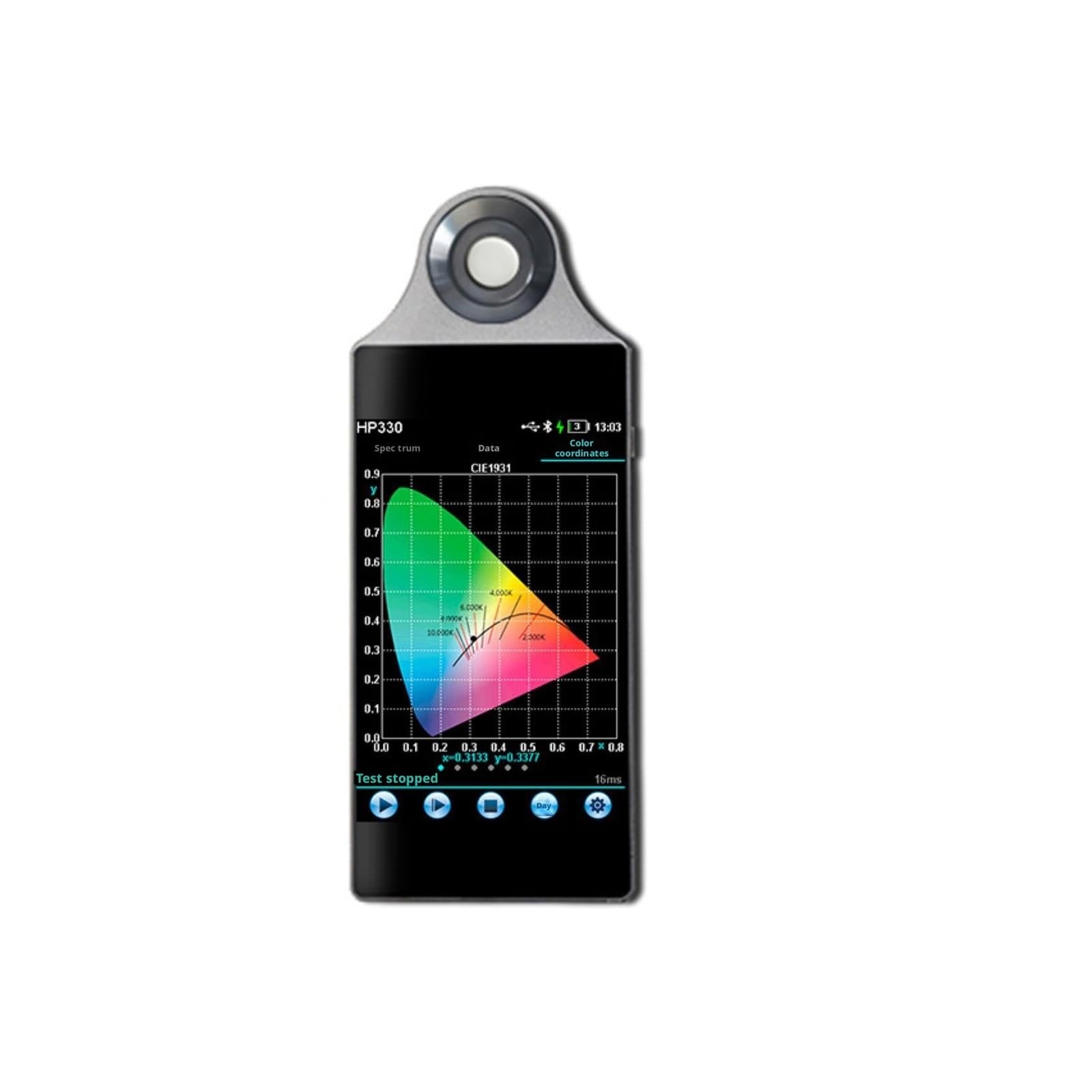 Światłomierz, Inteligentny bezprzewodowy spektrometr HP330, miernik światła Bluetooth CCT CRI Tester