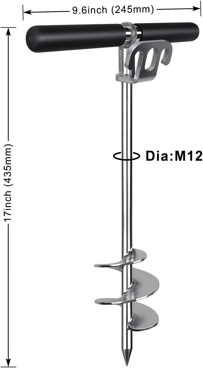 BeneLabel 17" 26" 36" Boat Sand Anchor for Boat Screw in Boat Anchor for Shallow Water, Stainless Steel Boat Beach Anchor for Sandbar, TET Ski Anchor, Kayak Anchor, Pontoon Boat, Sandbar