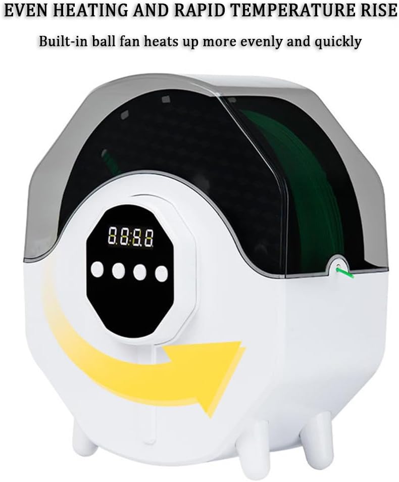 Filament Dryer w/Built-in Fan,Filament Space Dry Box w/24h-timer and 3 Temperature Setting,Filament Dehydrator Compatible with PLA, PETG