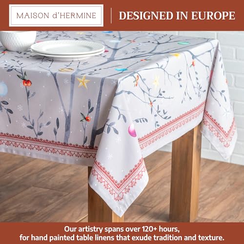 Maison d' Hermine Table Cloth Rectangle Table 100% Cotton 54" x 72" Inches Fall Tablecloth Reusable Everyday Use for Thanksgiving Christmas Decorations Dining Farmhouse Party (Fairy Christmas) by Maison d' Hermine - Image 2
