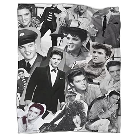 Flannel Blankets Elvis Presley Fleece Throw Blanket Famous Singer Fuzzy Blanket Soft Fluffy Warm Cozy Plush for Bedroom Sleeping And Camping 50x60inch(127x152cm) Cover