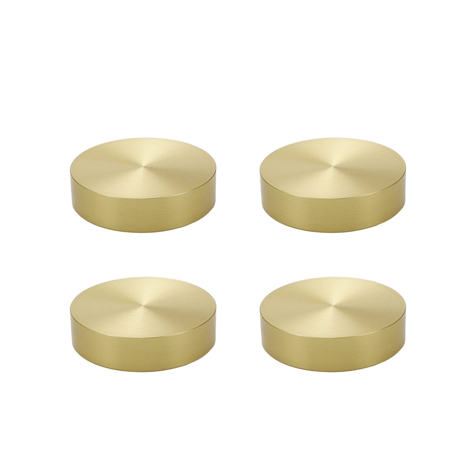 Curqia 4 PCS Round Shape Glass Table Top Adapter Aluminum Disc Hardware 8mm Thick (Gold, 30mm Dia)