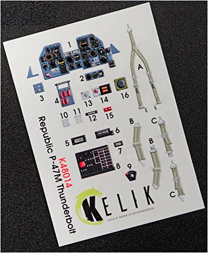 P-47M Thunderbolt autocollant intérieur 3D Leskit fini la peinture de cockpit 1/48