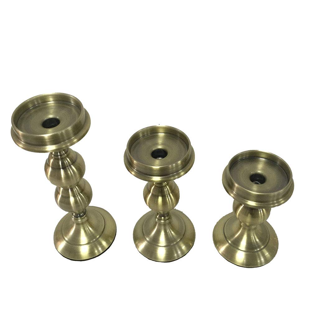 Kerzenhalter-Hardware, Kerzenständer, Bronze, 3-teiliges Set, rostet Nicht, verblasst Nicht, wunderschön gestaltetes Kerzenständer-Set für Partys, Zeremonien, Hochzeiten