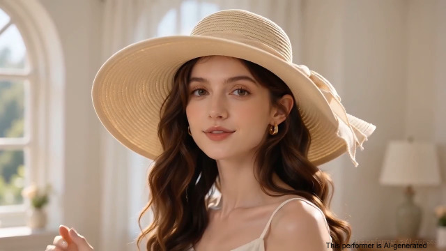 Sombrero de paja para mujer con lazo grande y ala ancha miniatura 7