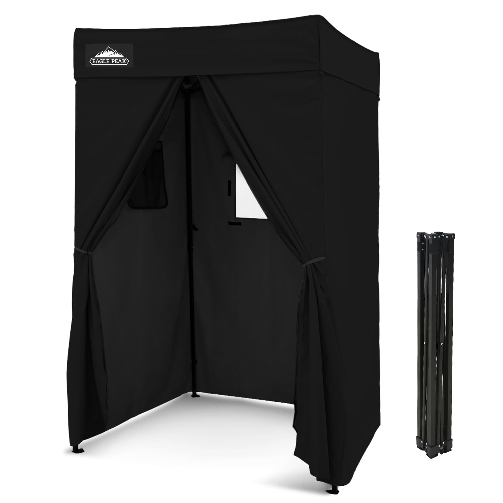 EAGLE PEAK Flex Compact 4x4 Pop-Up-Überdachung, Umkleidekabine, tragbare Privatsphäre Ankleidezimmer für Innenbereich, Mode-Fotoshootings, Camping oder Pool, Schwarz