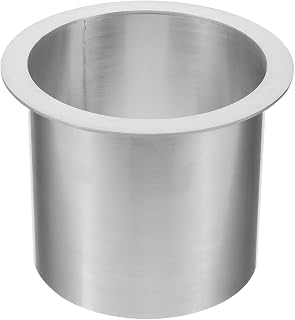 PRETYZOOM Stainless Steel Drop-in Trash Chute Grommet 5.1 Inch Round Countertop Waste Disposal Space-Saving Kitchen Garbage Trough with Easy Clean Design