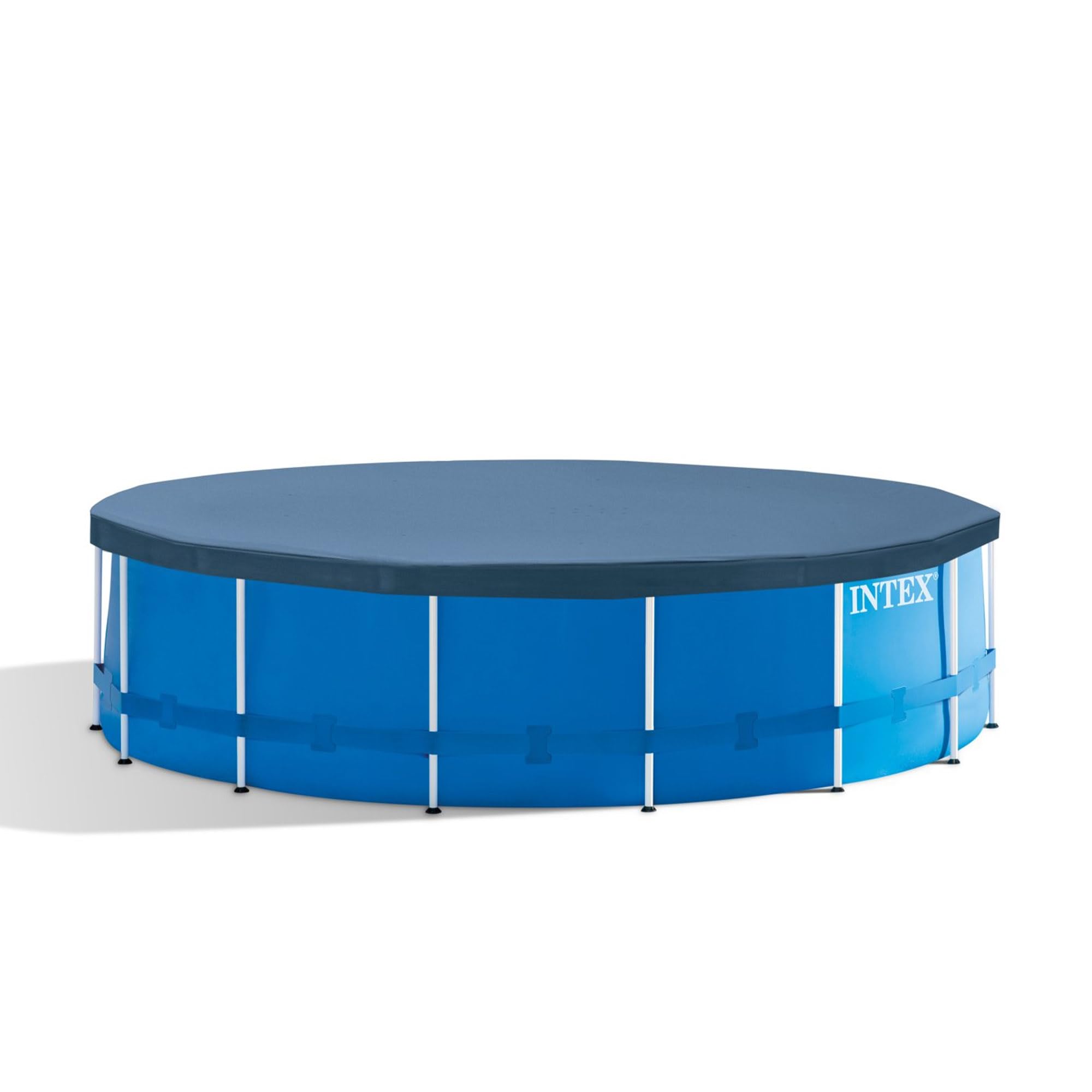 Intex Metal Frame Pool Set - Aufstellpool - Ø 457 x 122 cm - Zubehör enthalten, Grau, 28236