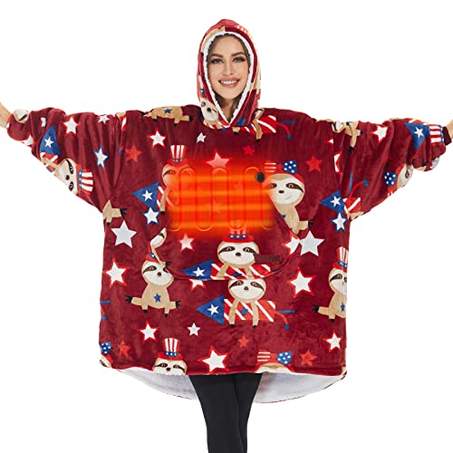 Venustas Heated Wearable Blanket Hoodie with Battery Pack 7.4V