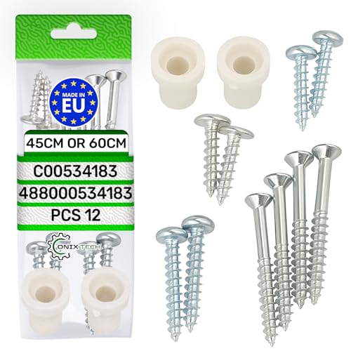 ONIX TECH Montagesatz für Befestigung Tür an Frontblende des 60 cm oder 45 cm Geschirrspüler Vollintegrierbar mit Originalcode C00534183 488000534183 für Ariston für Whirlpool - MADE IN EU