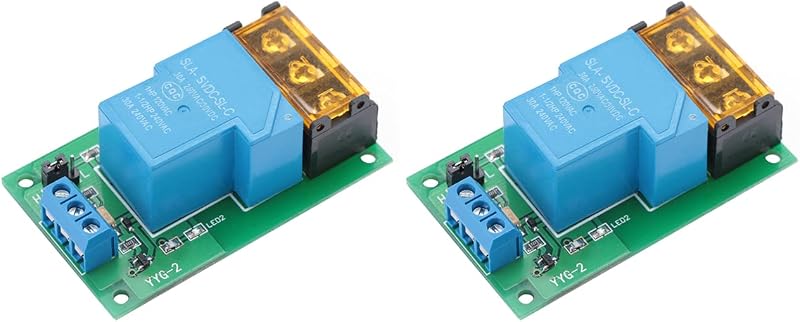 YWBL-WH Optocoupler Isolation Relay Module, 30A, DC5V, High/Low Level Trigger, One Way, 2 Pack