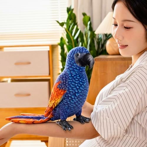 Image of Tickles Cute Parrot Soft Stuffed Plush Bird Toy for Kids Boys & Girls Birthday Gifts (Size: 20 cm Color: Blue & Orange)