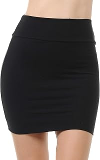 TrendyStreet Double-Layer Cotton Stretchy Tube Pencil Mini Skirt - Bodycon Fit, No See-Through, Night Out Essential