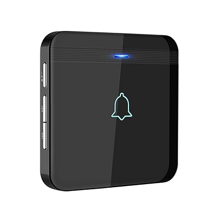 Add-On Plug-In Receiver, 1300 Feet Range with 52 Chimes, Black