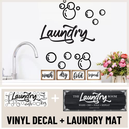 Laundry Room Rug Runner, Non Slip Farmhouse Laundry Room Décor, Laundry Room Mats For Floor, 20"X59" Laundry Decor For Laundry Room, Wall Décor Laundry Decals, Laundry Rug Or Laundry Mat Black #TOP3