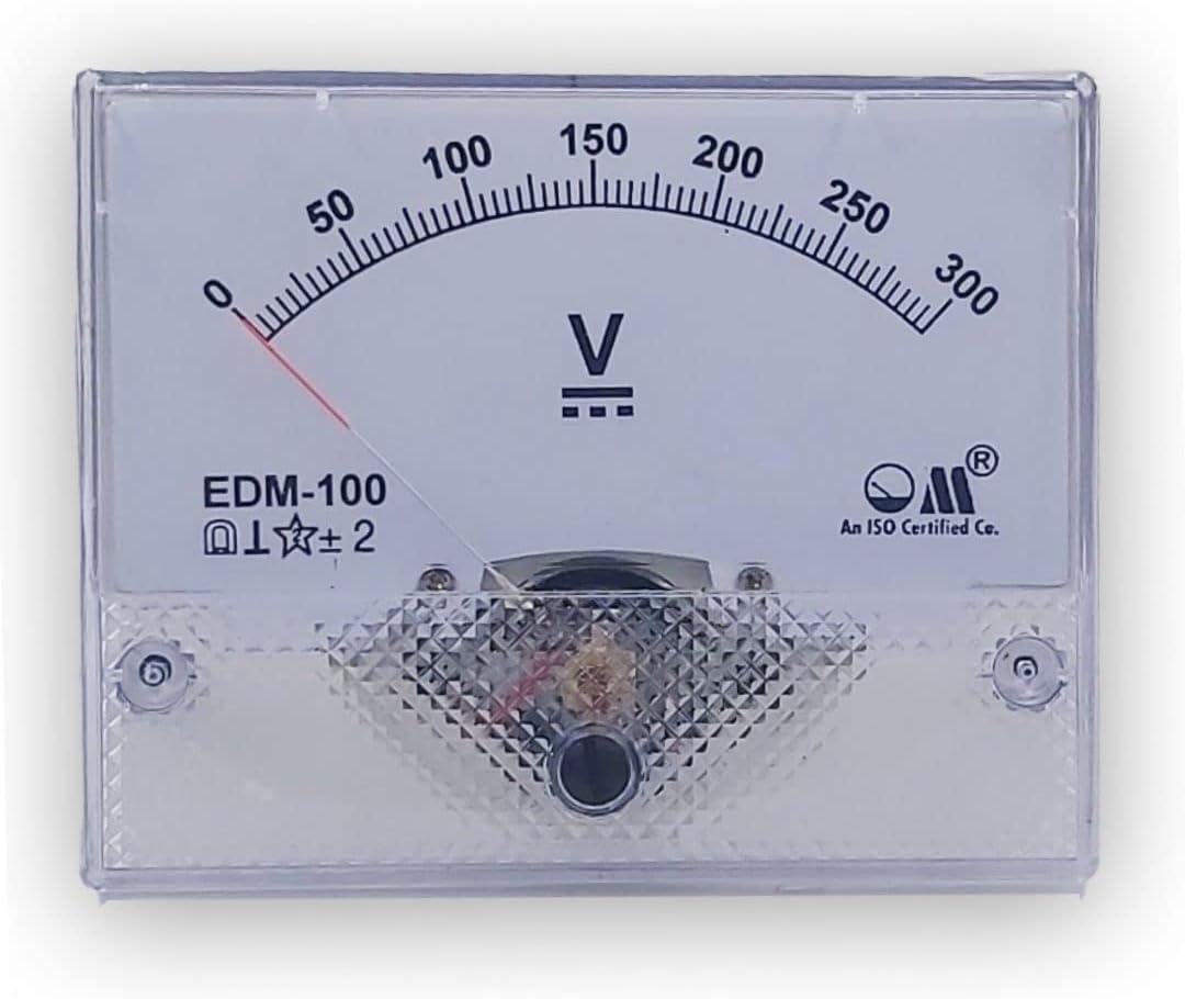 Om Meters EDM-100 Rectangular Moving Coil Analog Panel Meter 0-300V DC Voltmeter (100mm*80mm) for physics lab experiements