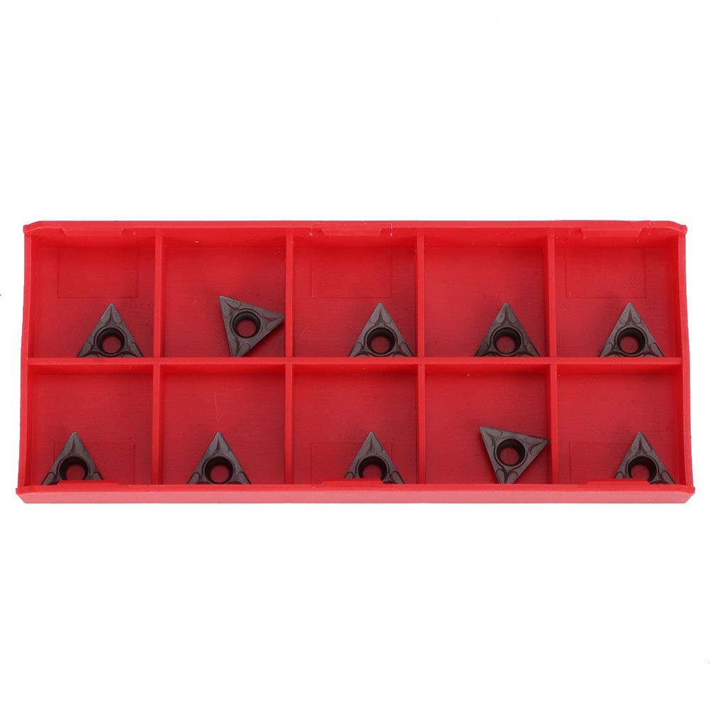 Lot de 10 Inserts en Carbure Tcmt110204 Tcmt110204, Tcmt090204 VP15TF Remplacement de Lame D'insertion de Tournage CNC avec Boîte en Plastique pour Finition en Acier Inoxydable