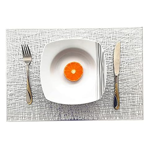 ELFSELF® 6er Set Tischsets, rechteckig, rutschfest, schmutzabweisend, abwaschbar. Platzsets für Essentisch, Küche, Restaurant. Platzdeckchen Weihnachten Geburtstag Hochzeit Cover
