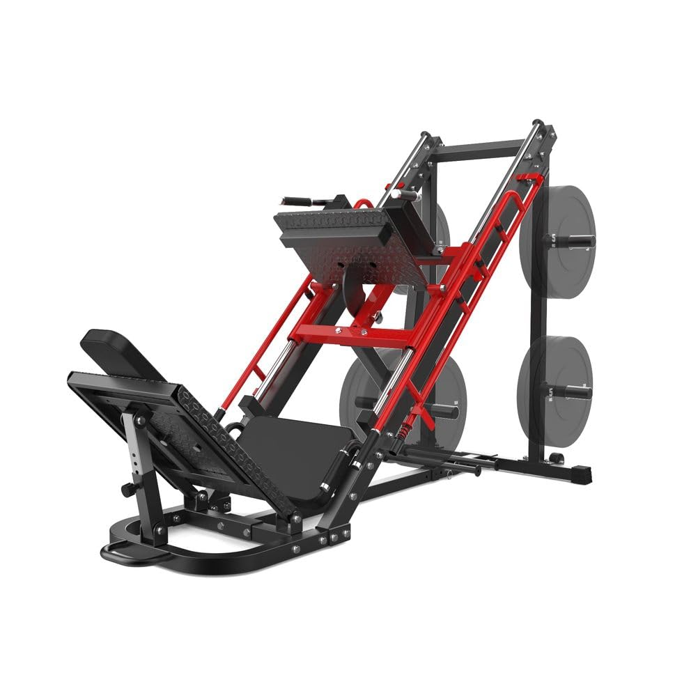 Beinpresse Hack Squat Maschine, 2-In-1-Beinpresse FüR Heim-Fitnessstudio Mit LinearfüHrung, Spezial-Hack Squat Maschine FüR Das Komplette UnterköRpertraining Mit Wadenblock