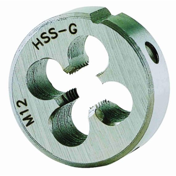 Cojinete M5 x 0.8 Metalworks 7484550080 terraja redonda métrica HSS DIN 223 para roscado manual