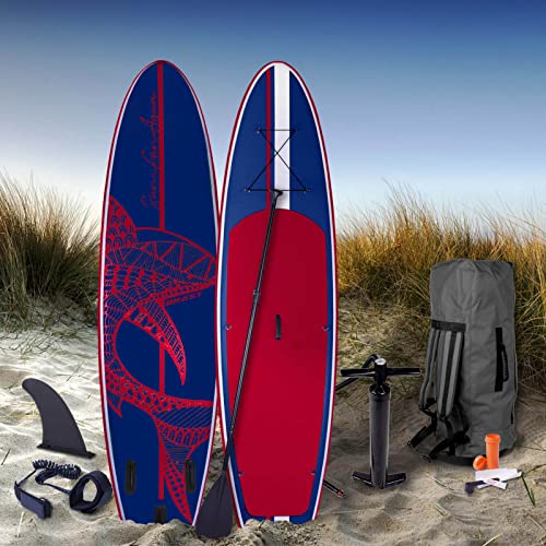 Brast Tabla Paddle Surf Hinchable Shark | 300-365Cm Muchos Modelos | Incl. Accesorios Correa Para El Pie, Bomba, Mochila De Transporte | Azul Verde Amarillo Rojo Turquesa Naranja Rosa