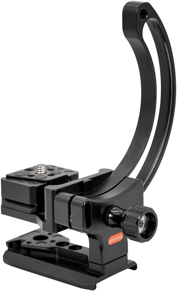 FEICHAO Rotatable Half Collar Bracket 38mm Dovetail Expansion Board Plate for DSLR Camera Lens-Supports Max 90mm Ring Lens Mount ing (Quick Release Type)