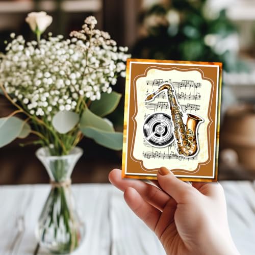 GLOBLELAND Musikinstrument Stempel Und Stanzformen, Silikon Stempelkarten Und Metall Stanzungen Für Die Kartengestaltung Und DIY Prägungen, Scrapbooking