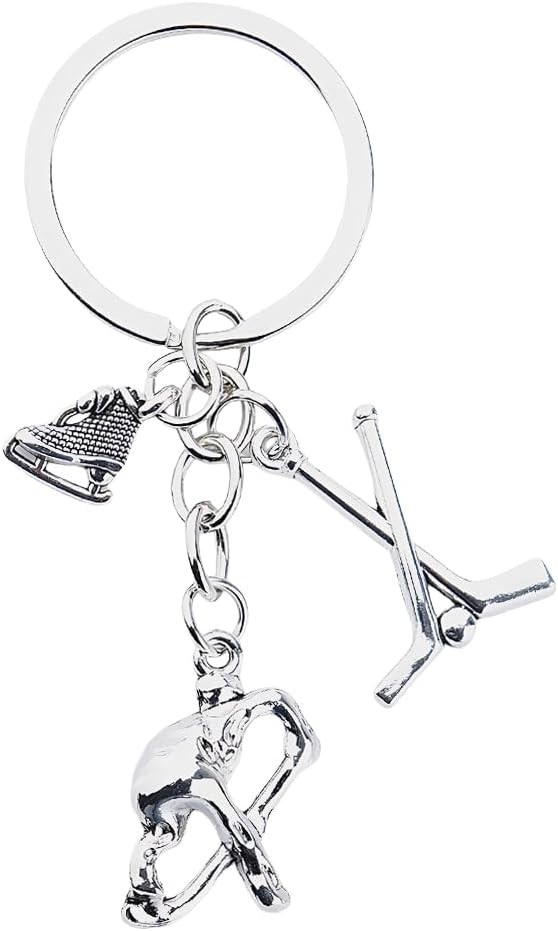 Hockey Keychain Gift for Son Daughter Coach Friend Bestie Thank You Gifts for Brother Sister Charm for Boys Colleague Gifts for Women Men Dad Mom Retirement Gift
