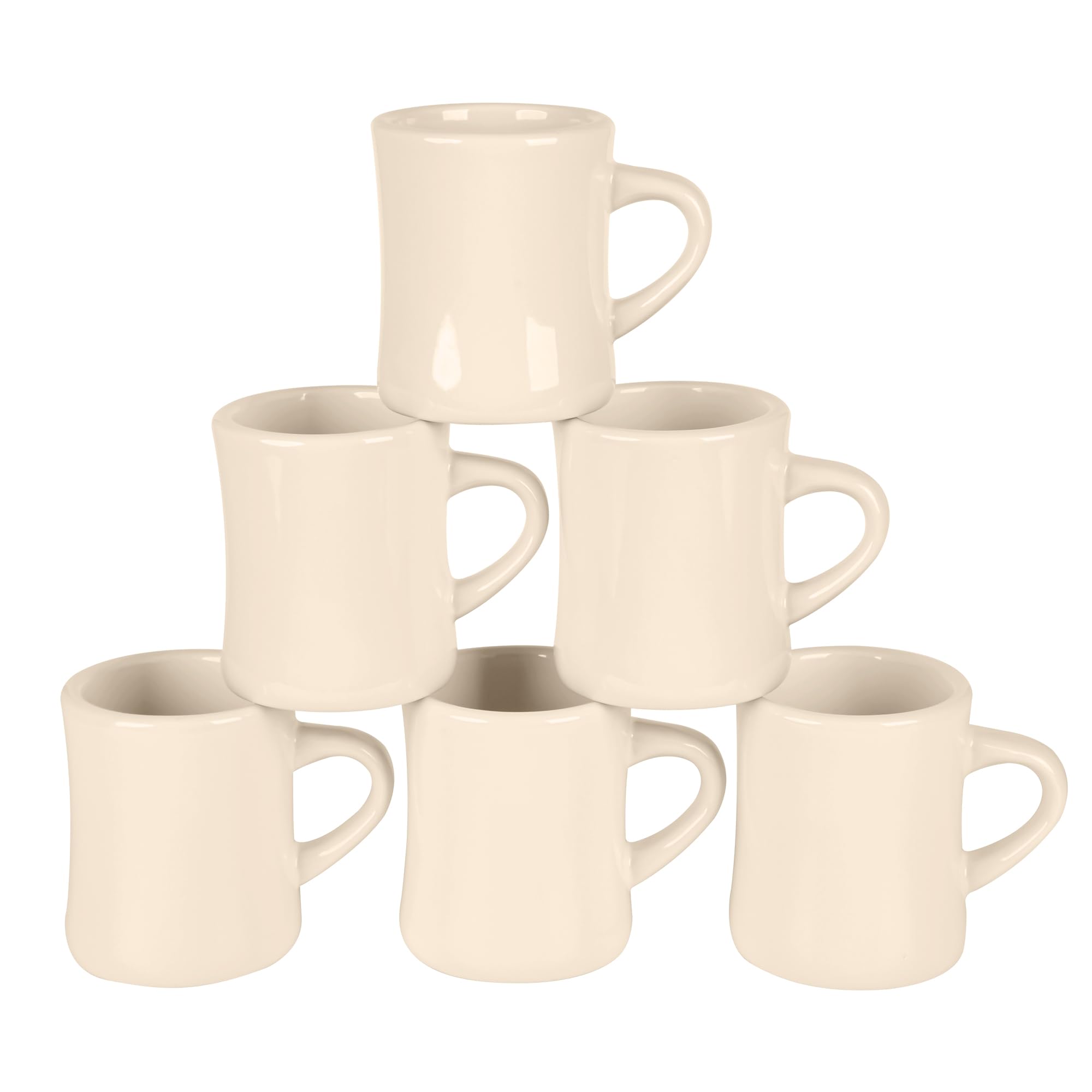 Amazon.com: BYCNZB 11oz Ceramic Coffee Mug set Stoneware Coffee Cups Set  for Restaurant, Diner, Farmhouse, Coffee Shop, Home set of 6 (Cream) : Home  & Kitchen