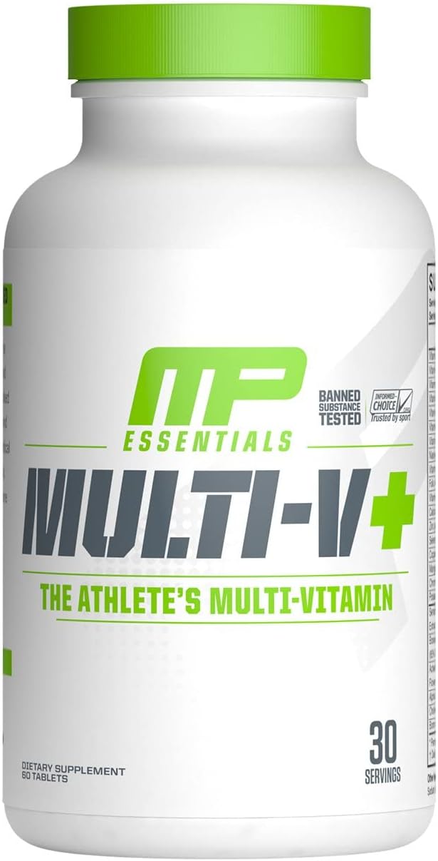 MusclePharm Essentials Multi-V+ Tablets, High Performance Multivitamin, 30 Servings