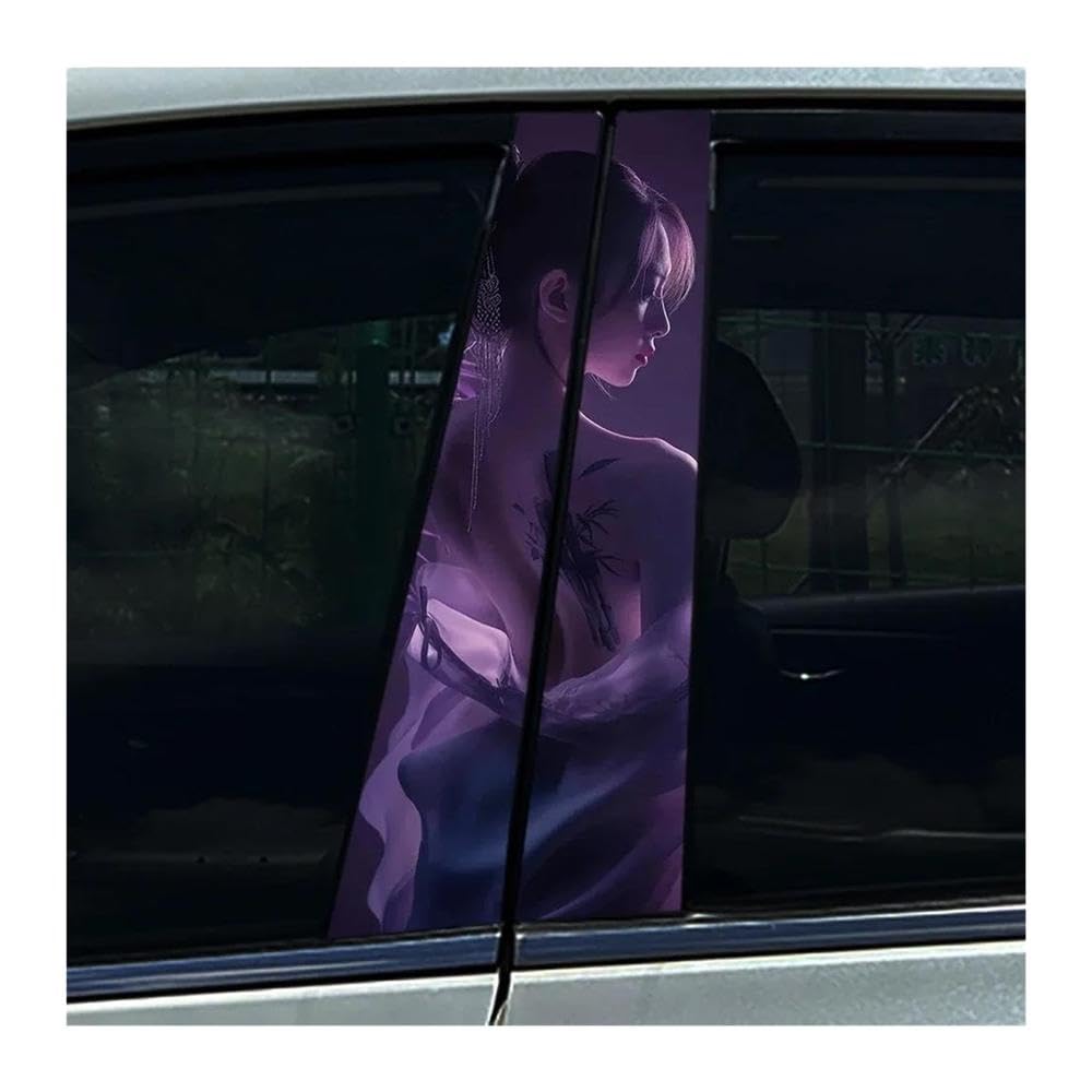 Autocollants pilier B voiture stickers imperméables déco carrosserie motif femme sexy DIY