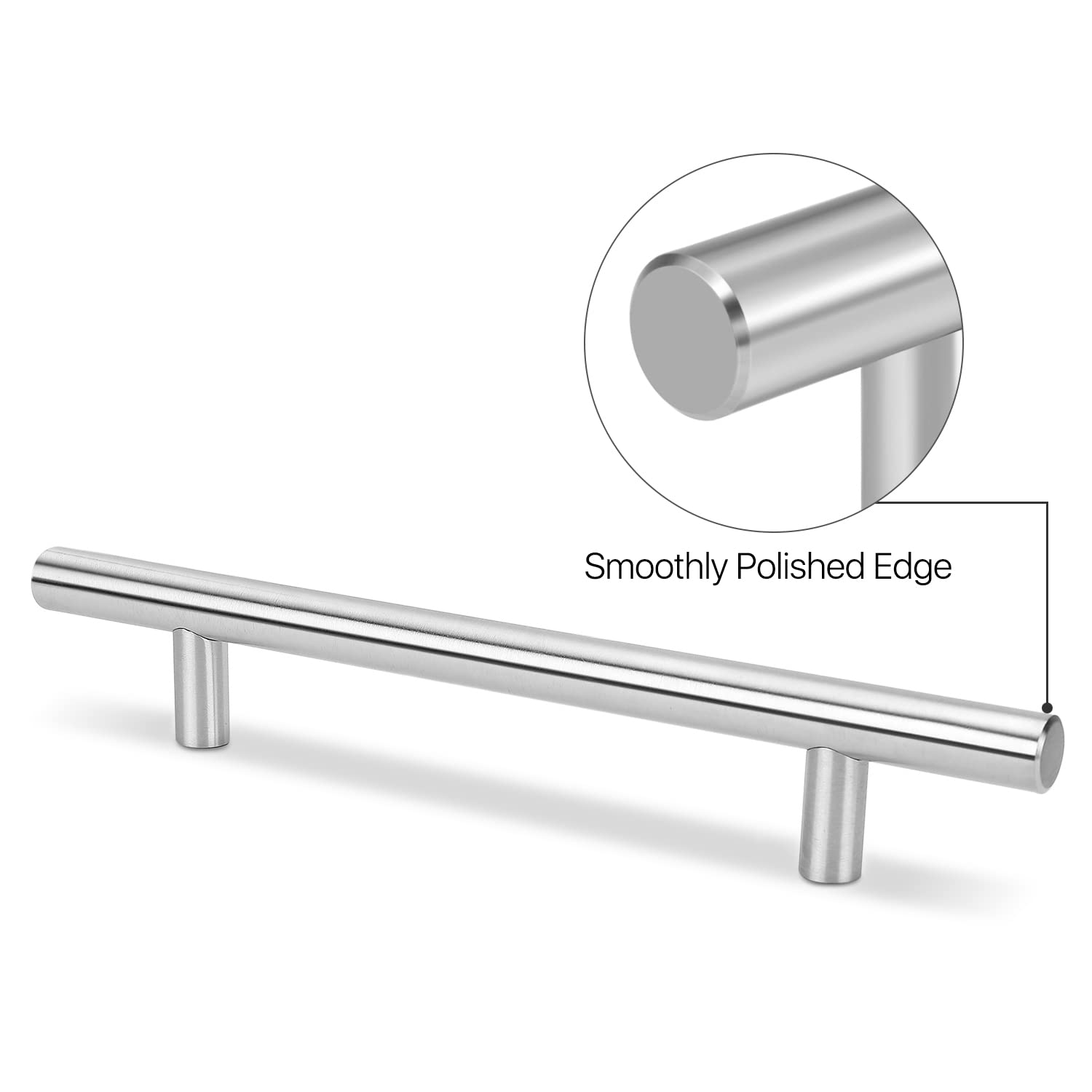 Lot De 20 Poignées D'armoire Carrées En Acier Inoxydable Pour Armoires Et Tiroirs, 12,7 Cm, Noir Mat Avec Trou Central De 7,6 Cm