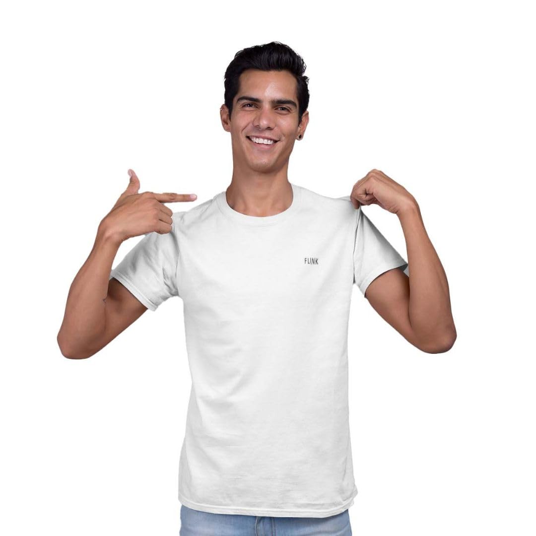 Flink Round Neck Plain Tshirts for Men