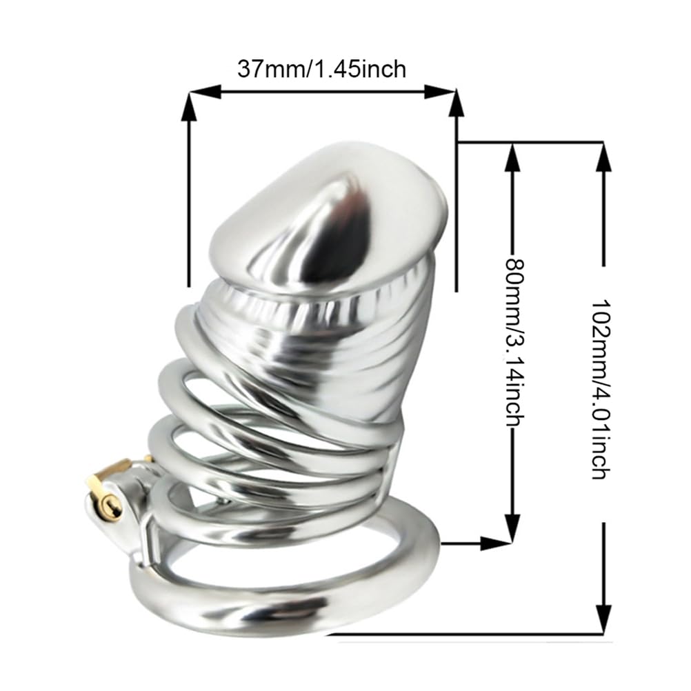 40mm/1.57inch,Cage de chasteté en Acier Inoxydable pour Homme, Dispositif de chasteté, Anneau pénien, Jouet Sexuel, verrou pénien, Anneau pénien, Ceinture de chasteté