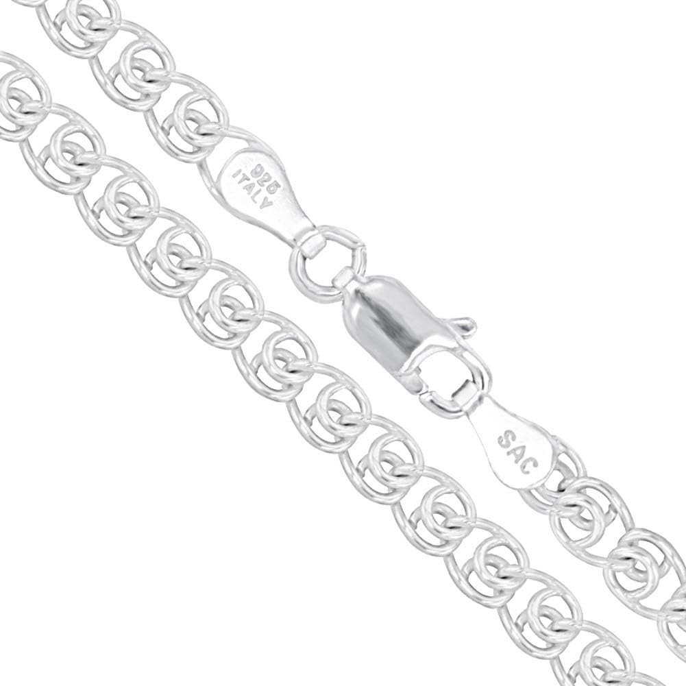Sterling Silver Italian Love Heart Chain Solid 925 Italy Infinity Promise Necklace