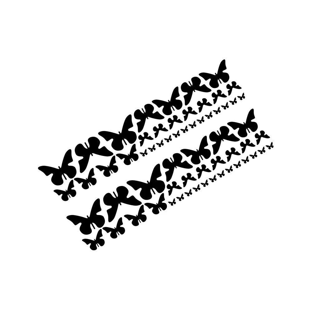 Car Side Door Stickers Fashion Beautiful Butterfly Graphic Vinyl Decals(Matt Black)