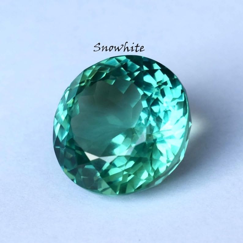 76 Ct Natural Round Cut Sea Blue Tourmaline Loose Gemstone for Jewellery Making - 23x23x15 MM