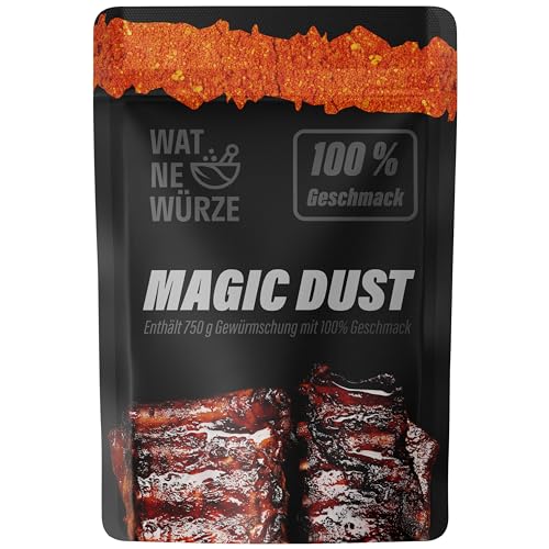 WAT NE WÜRZE Magic Dust Rub 750 g | BBQ-Rub Gewürz für Rippchen, Pulled Pork & Brisket | Grill...